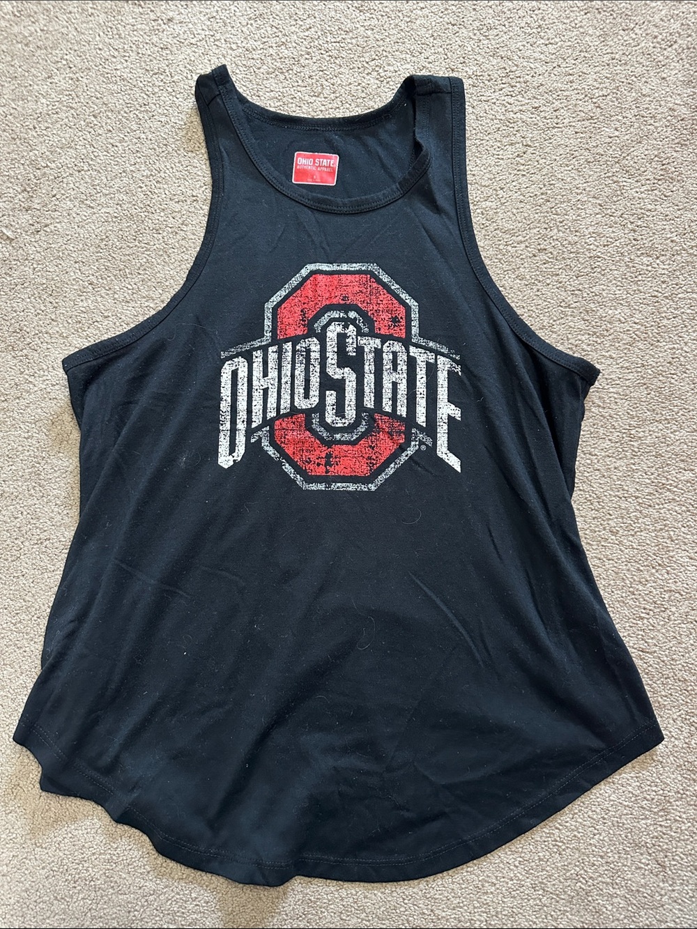 Ohio State Black Graphic Tank Top with Distressed Logo